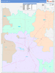 McCulloch County Wall Map Color Cast Style