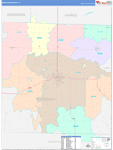 McDonough County Wall Map Color Cast Style