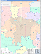 McDonough County Wall Map Color Cast Style