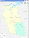 McDuffie County Wall Map Color Cast Style