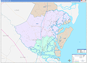 McIntosh County Wall Map Color Cast Style