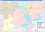 McIntosh County Wall Map Color Cast Style