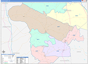 McLean Wall Map Color Cast Style
