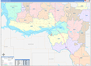 McLean Wall Map Color Cast Style