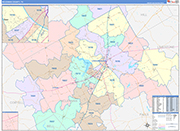 McLennan County Wall Map Color Cast Style