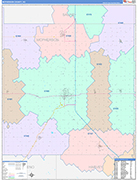 McPherson County Wall Map Color Cast Style