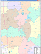 Mecosta Wall Map Color Cast Style
