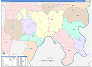 Meigs Wall Map Color Cast Style