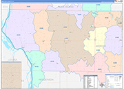 Mercer Wall Map Color Cast Style