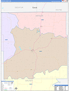 Mercer Wall Map Color Cast Style