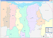 Mercer Wall Map Color Cast Style