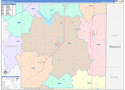 Miami Wall Map Color Cast Style