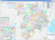 Middlesex Wall Map Color Cast Style