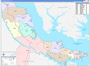 Middlesex County Wall Map Color Cast Style