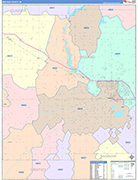 Midland County Wall Map Color Cast Style