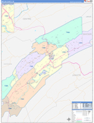 Mifflin Wall Map Color Cast Style