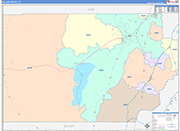 Millard County Wall Map Color Cast Style