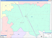 Miller County Wall Map Color Cast Style