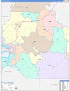 Miller County Wall Map Color Cast Style