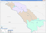 Mineral County Wall Map Color Cast Style
