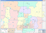 Minnehaha Wall Map Color Cast Style