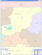 Missaukee County Wall Map Color Cast Style