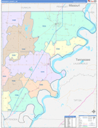 Mississippi Wall Map Color Cast Style