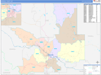 Missoula County Wall Map Color Cast Style