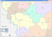 Monona County Wall Map Color Cast Style