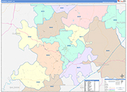 Monroe County Wall Map Color Cast Style