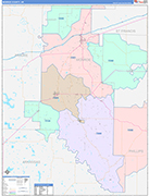 Monroe County Wall Map Color Cast Style