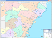 Monroe County Wall Map Color Cast Style