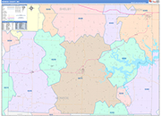 Monroe County Wall Map Color Cast Style