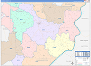 Monroe County Wall Map Color Cast Style