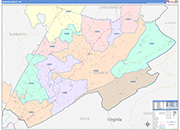Monroe County Wall Map Color Cast Style