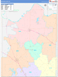 Montague County Wall Map Color Cast Style
