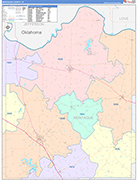 Montague County Wall Map Color Cast Style