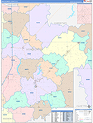 Montgomery County Wall Map Color Cast Style