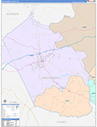 Montgomery County Wall Map Color Cast Style
