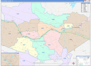 Montgomery Wall Map Color Cast Style