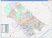 Montgomery County Wall Map Color Cast Style
