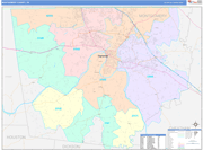 Montgomery County Wall Map Color Cast Style