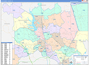 Montgomery County Wall Map Color Cast Style