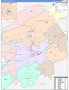 Montgomery County Wall Map Color Cast Style