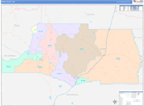 Mora County Wall Map Color Cast Style