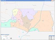 Mora County Wall Map Color Cast Style