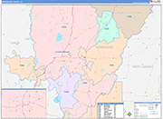 Morehouse County Wall Map Color Cast Style