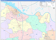 Morgan County Wall Map Color Cast Style