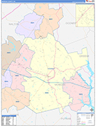Morgan County Wall Map Color Cast Style