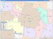 Morgan County Wall Map Color Cast Style